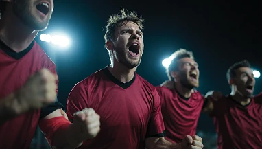 Болельщики радуются победе своей команды, момент для live-ставок в 1xBet