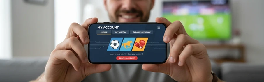 Пользователь держит смартфон с лайв-ставками в приложении 1xBet